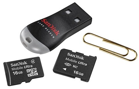 SanDisk Mobile Ultra 16 ГБ microSDHC и Memory Stick Micro (M2) 